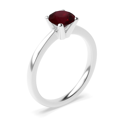 V shaped head Ruby Engagement Rings