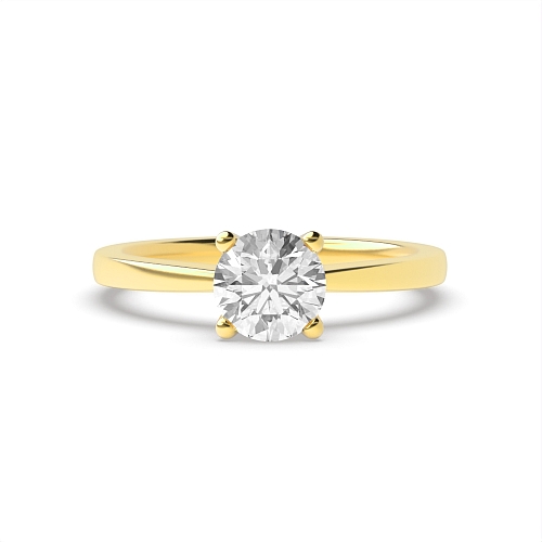 Yellow Gold V shaped head Engagement Rings