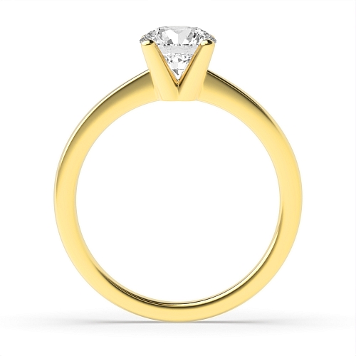 Yellow Gold V shaped head Engagement Rings