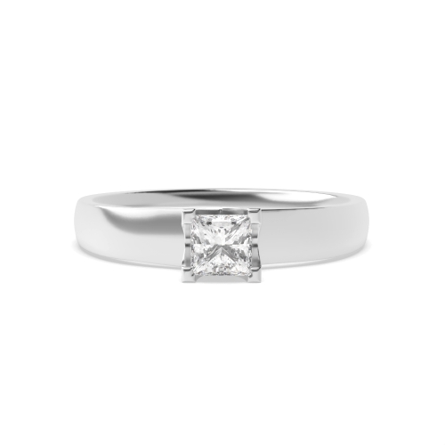 4 Prong Princess square Claws Lab Grown Diamond Solitaire Engagement Ring