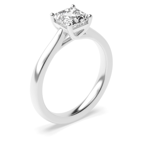 4 Prong Round Solitaire Rose or White Gold and Platinum Diamond Engagement Rings