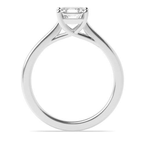 4 Prong Asscher Cross Over Claws Solitaire Engagement Ring