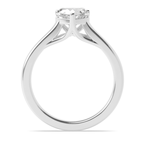 Prong Heart Cross Over Claws Solitaire Engagement Ring