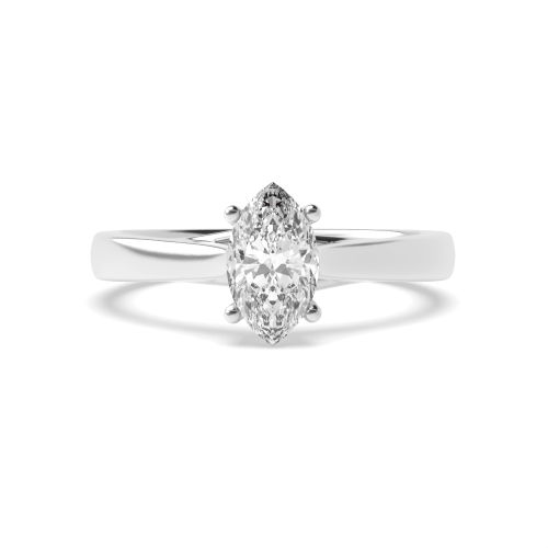 4 Prong Marquise Cross Over Claws Solitaire Engagement Ring