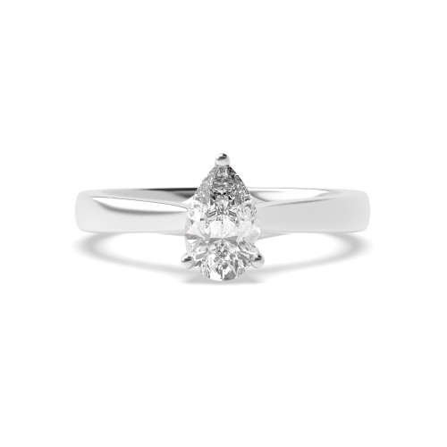 Prong Pear Cross Over Claws Solitaire Engagement Ring