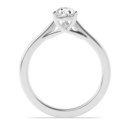Prong Pear Cross Over Claws Solitaire Engagement Ring