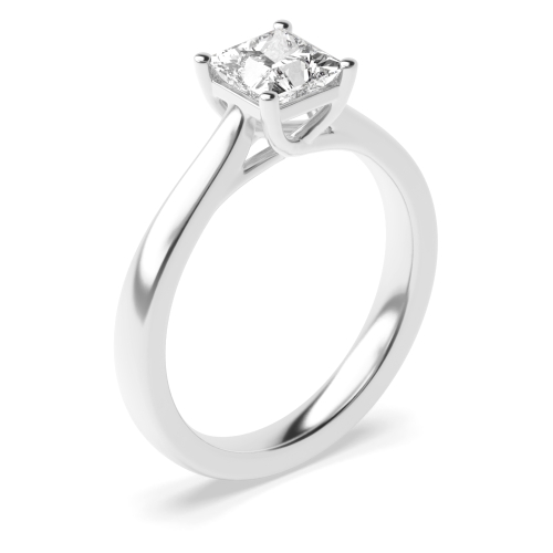 4 Prong Round Solitaire Rose or White Gold and Platinum Diamond Engagement Rings