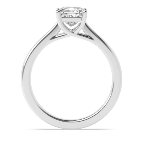 4 Prong Princess Cross Over Claws Solitaire Engagement Ring