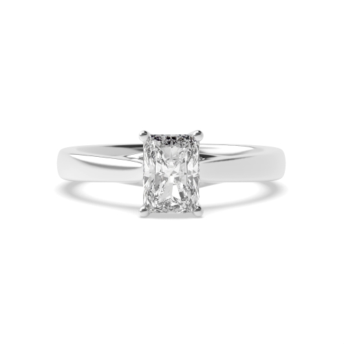 4 Prong Radiant Cross Over Claws Solitaire Engagement Ring