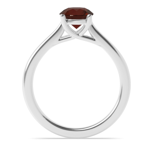 4 Prong Cross Over Claws Garnet Solitaire Engagement Ring