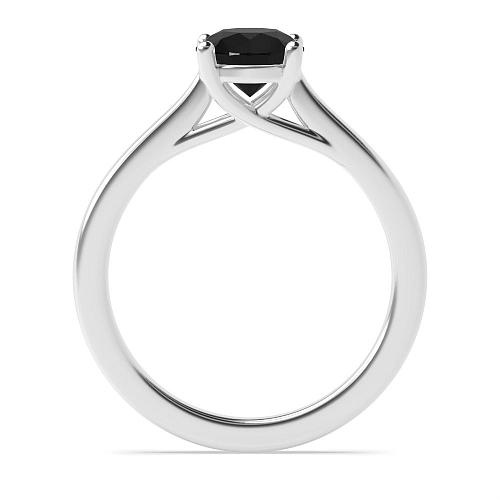 Crossover claws Black Diamond Solitaire Engagement Rings