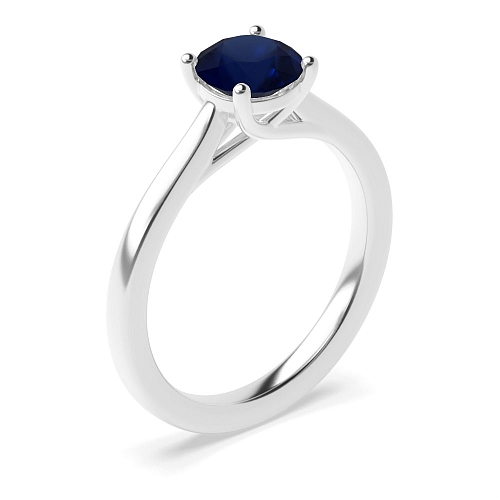 Crossover claws Blue Sapphire Engagement Rings