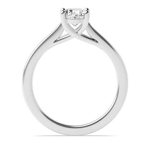 4 Prong Oval Cross Over Claws Solitaire Engagement Ring