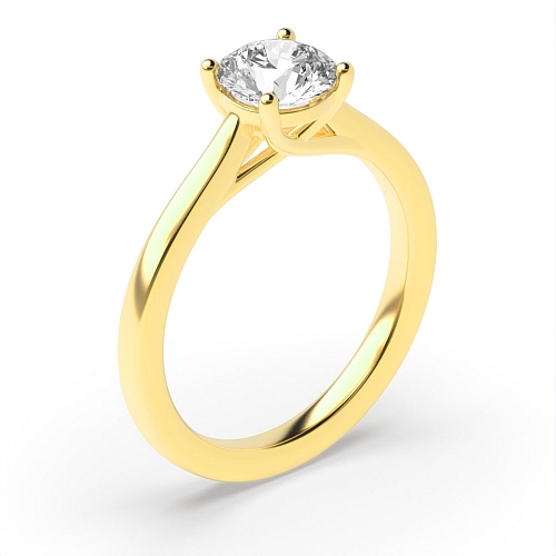 Yellow Gold Crossover claws Engagement Rings