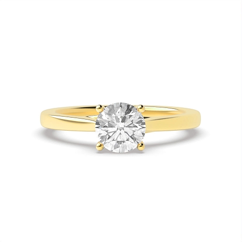 Yellow Gold Crossover claws Engagement Rings