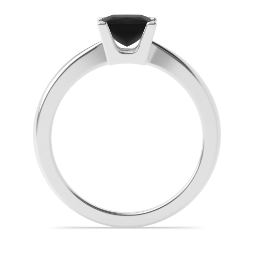 Princess Black Diamond Solitaire Engagement Ring
