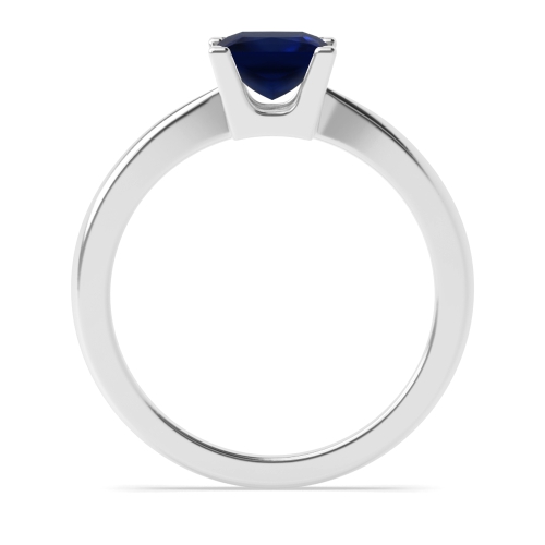 4 Prong Princess Square basket U Blue Sapphire Engagement Rings