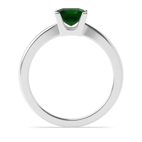 4 Prong Princess Square basket U Emerald Engagement Rings