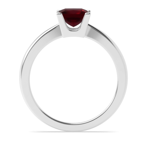 4 Prong Princess Ruby Solitaire Engagement Ring