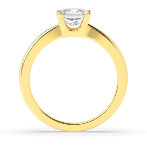 4 Prong Princess Yellow Gold Solitaire Engagement Ring