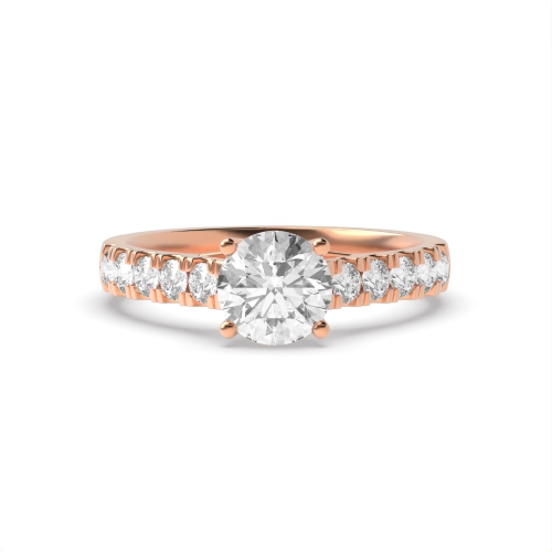 4 Prong Round Rose Gold Gallary shank Engagement Rings