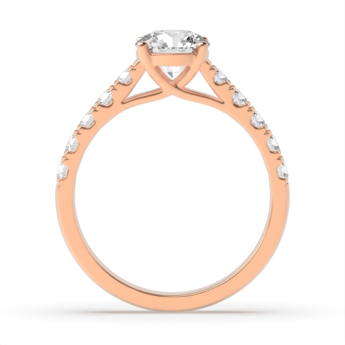 4 Prong Round Rose Gold Gallary shank Engagement Rings
