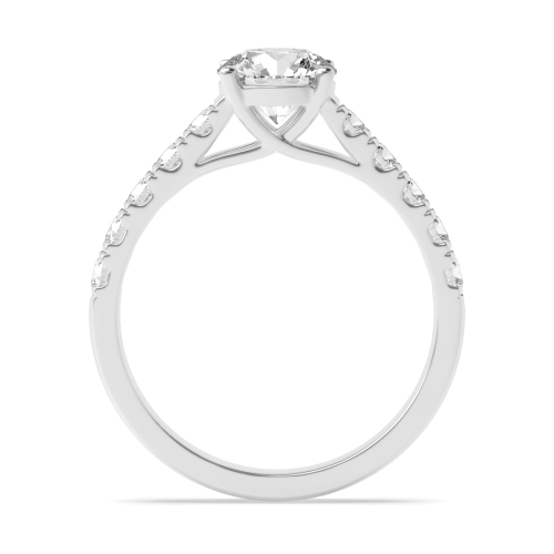 4 Prong Round Gallary shank Side Stone Engagement Rings
