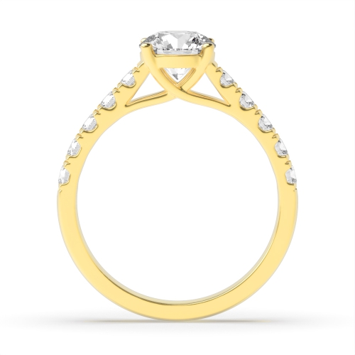 4 Prong Round Yellow Gold Gallary shank Engagement Rings