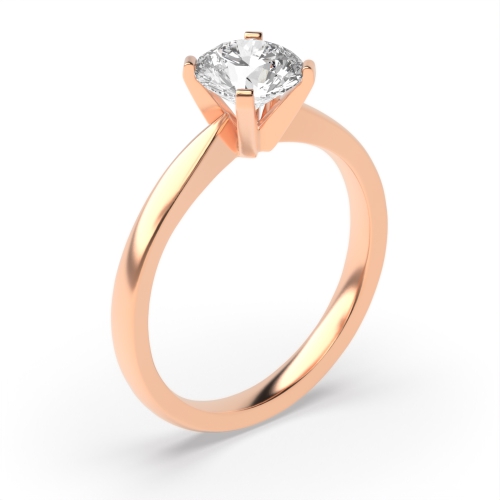 Solitaire Engagement Ring with Brilliant Cut Diamond Held By 4 Prongs
