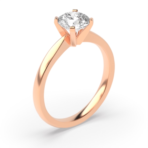 4 Prong Round Rose Gold Open high set Engagement Rings