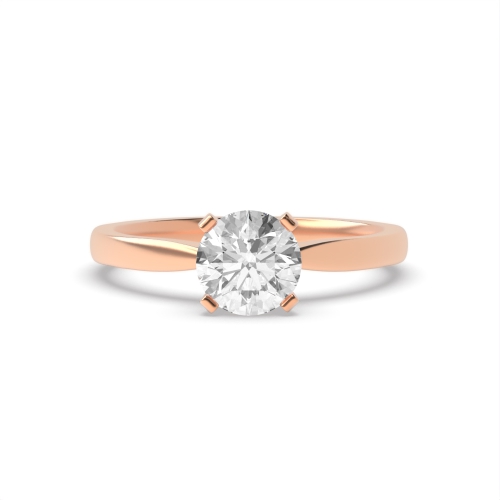 4 Prong Round Rose Gold Open high set Engagement Rings