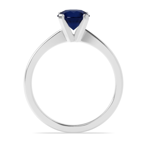 4 Prong Round Open high set Blue Sapphire Engagement Rings
