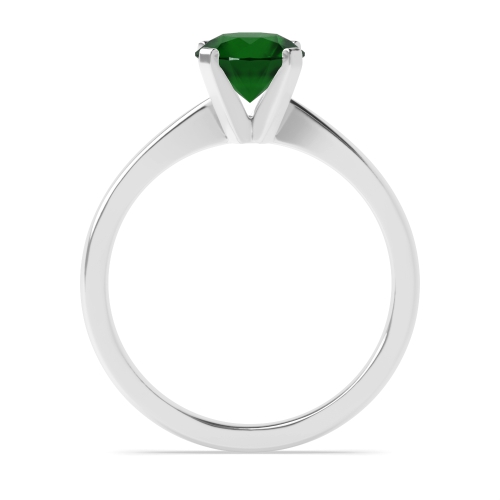 4 Prong Round Open high set Emerald Engagement Rings