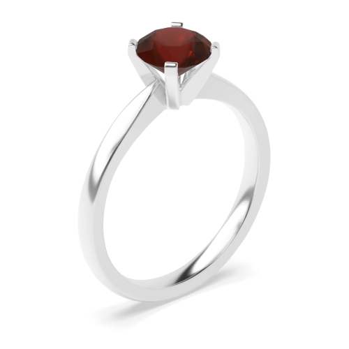 4 Prong Round Open high set Garnet Engagement Rings