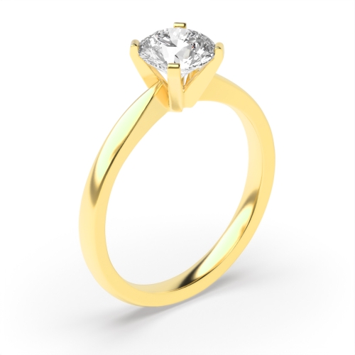 4 Prong Round Yellow Gold Open high set Engagement Rings