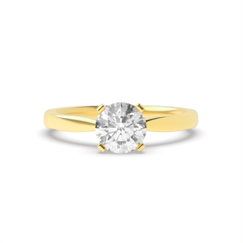 4 Prong Round Yellow Gold Open high set Engagement Rings