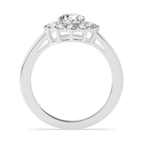 4 Prong Oval Classic Halo Engagement Ring