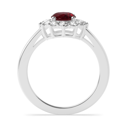 4 Prong Oval Classic flower Ruby Engagement Rings