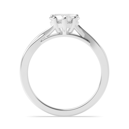 Prong Heart Cross Over Shoulder Solitaire Engagement Ring