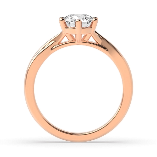 6 Prong Rose Gold Crossover shoulder Engagement Rings