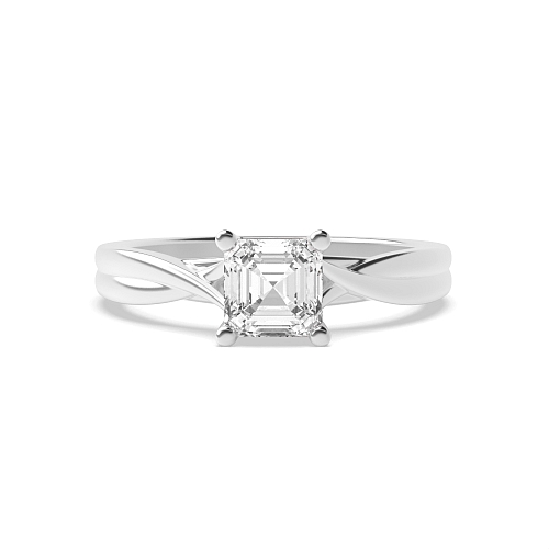 Asscher Crossover shoulder Engagement Rings
