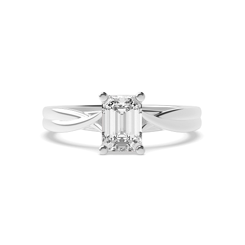 Emerald Crossover shoulder Engagement Rings