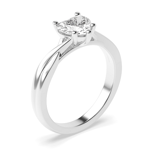 Prong Heart Crossover shoulder Engagement Rings