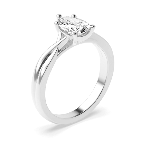 Prong Pear Crossover shoulder Engagement Rings