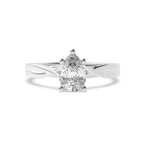 Prong Pear Crossover shoulder Engagement Rings