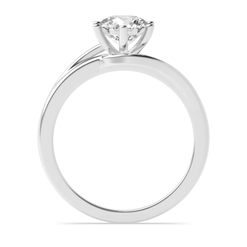 4 Prong Round Twisted Shoulder Solitaire Engagement Ring
