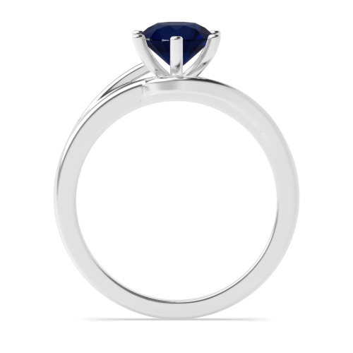 6 Prong Round Twisted shoulder Blue Sapphire Engagement Rings