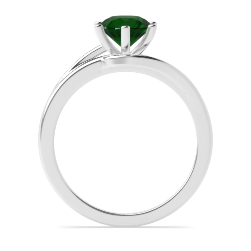 6 Prong Round Twisted shoulder Emerald Unusual Engagement Rings