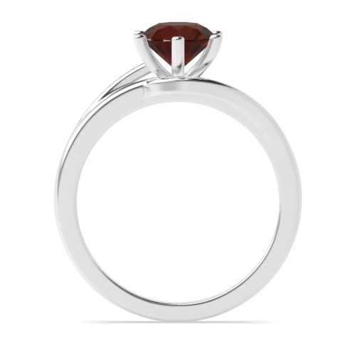 6 Prong Round Twisted shoulder Garnet Engagement Rings