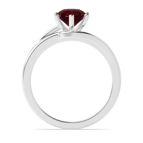 6 Prong Round Twisted shoulder Ruby Engagement Rings